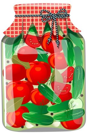 Аппликация овощи в банке