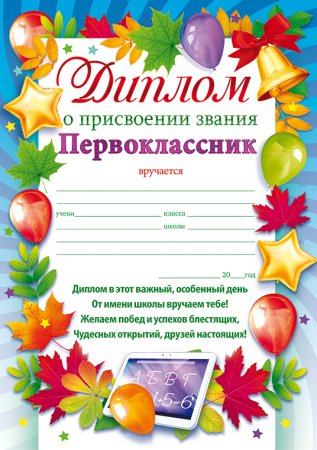 Свидетельство первоклассника
