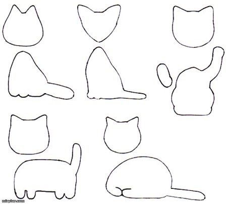 Котенок из фетра выкройка