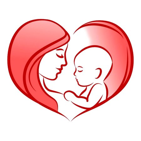 Силуэт мамы с ребенком