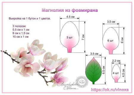Цветы из фоамирана для начинающих мастер класс выкройки