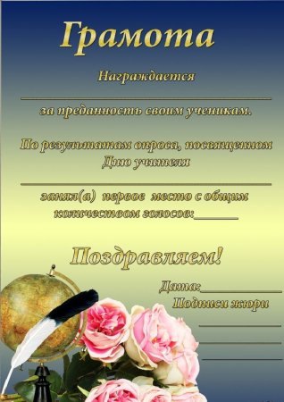 Грамоты для учителей предметников на выпускной