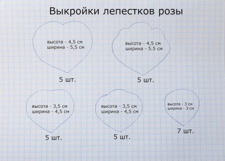 Выкройка лепестков розы