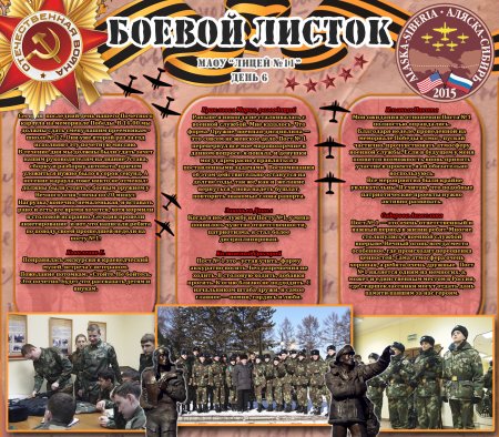 Боевой листок образец