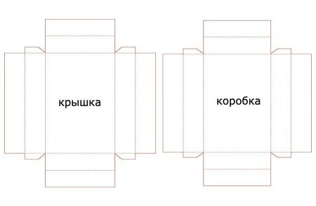 Шаблон маленькой прямоугольной коробочки