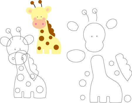 Раскраски жирафа для детей 6-7 лет