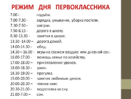 МО режим дня