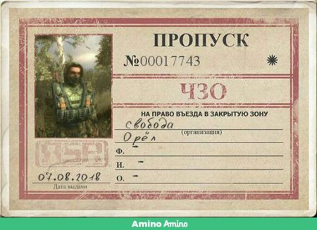 Пропуск в ЧЗО сталкер