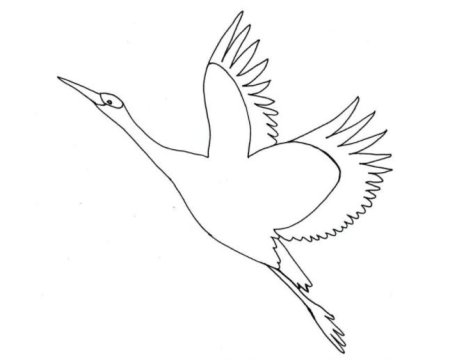 Журавль раскраска