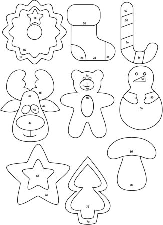 Новогодние игрушки из фетра выкройки