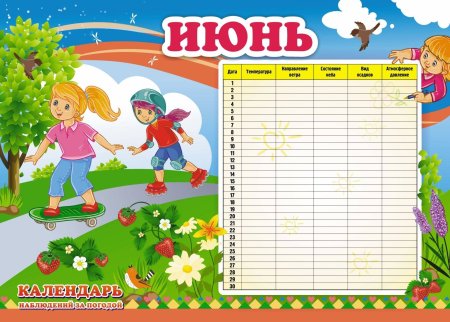 Календарь наблюдений в детском саду