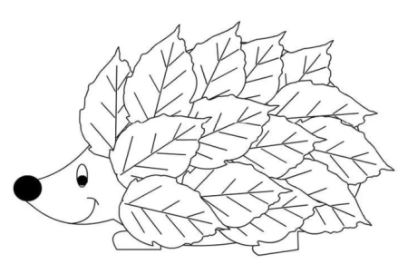 Трафарет для аппликации из листьев