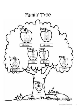 Раскраска Family Tree for Kids