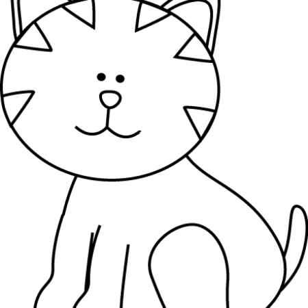 Котик трафарет для аппликации