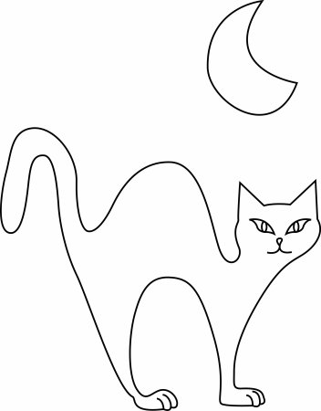 Трафарет кошки для рисования