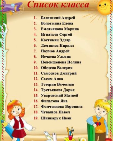 Список учащихся