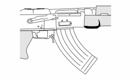 АК 47 чертеж спереди