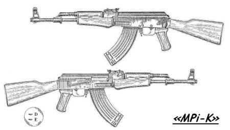Чертёж АК 47 из дерева