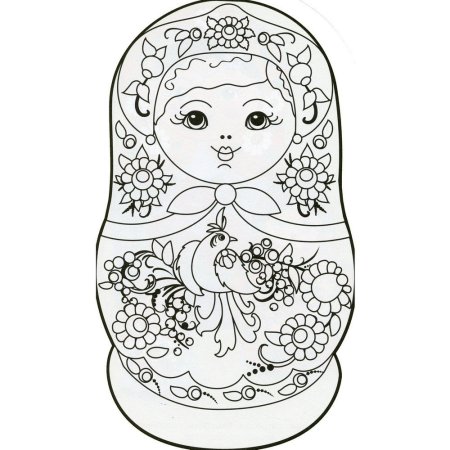 Семёновская матрёшка раскраска
