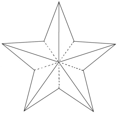 Трафарет объемной звезды