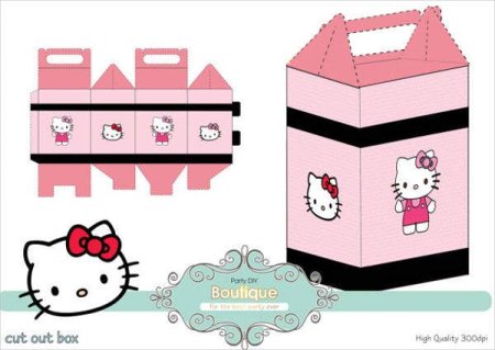 Коробочка hello Kitty бумажная