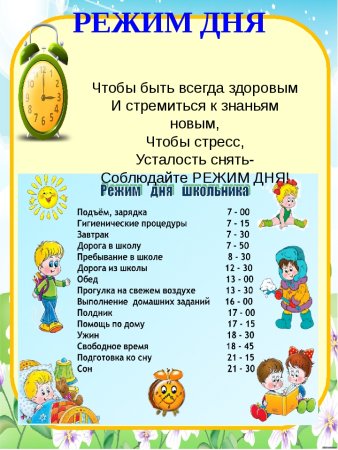 Режим дня школьника