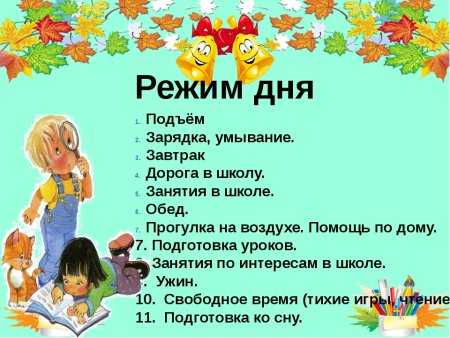 Расписание дня