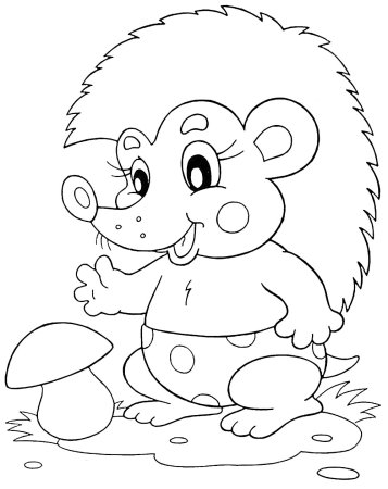 Раскраска Ежик для детей 3-4 лет