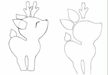 Олень из фетра трафарет