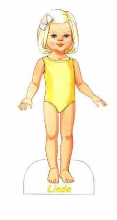 Кукла для одевания бумажная черно белая