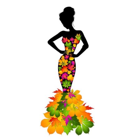 Силует женщины с цветами