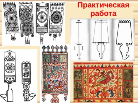 Эскиз прялки с орнаментом