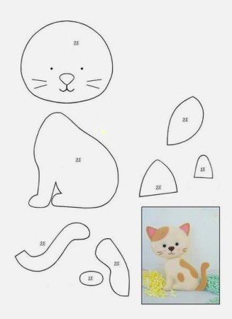 Котенок из фетра выкройка