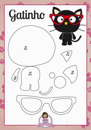 Выкройка кота Саймона формата а4