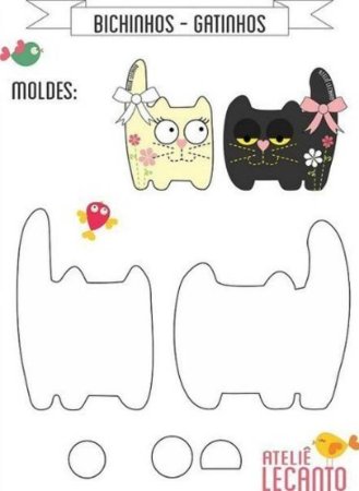 Трафарет котика из фетра