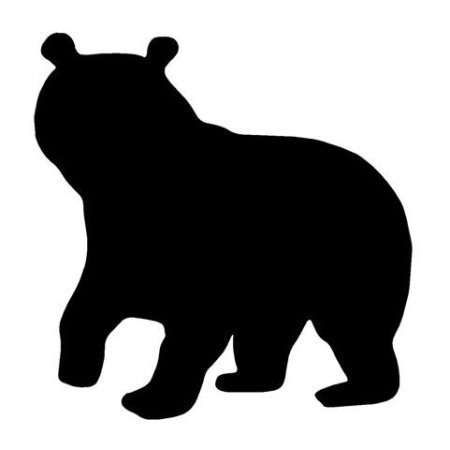 Силуэт белого медведя с медвежонком