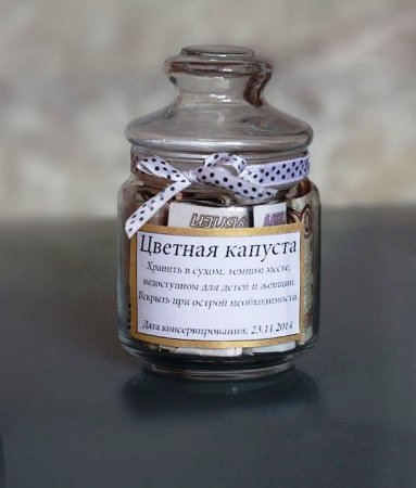 Банка с деньгами в подарок