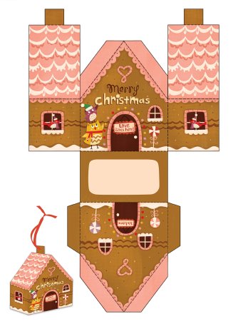 Развёртка домика для склеивания