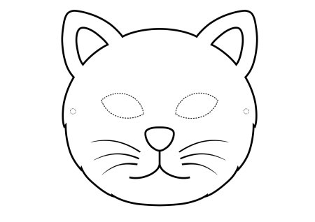 Маска кота раскраска