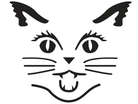 Кошачья мордочка трафарет