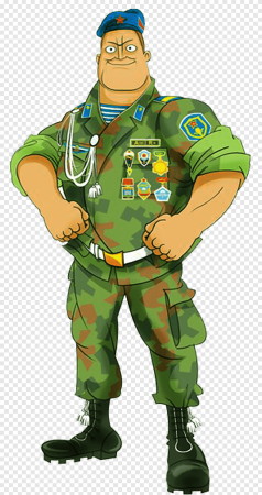Военный в форме мультяшный