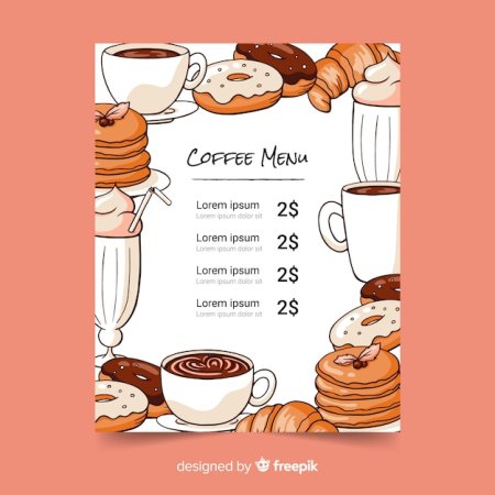 Меню для кофейни шаблоны