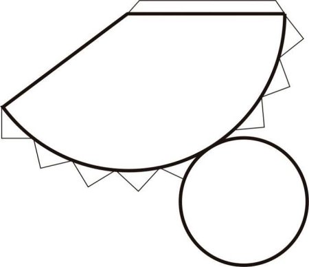 Схема конуса из бумаги для склеивания а4