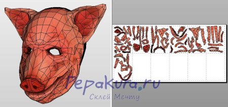 Свинья распечатка склейка
