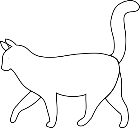 Кошка рисунок контур