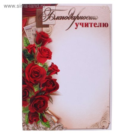 Благодарность учителю