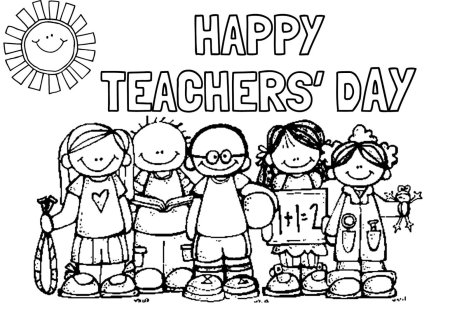 Happy teachers Day раскраска
