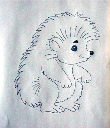 Рисунок ежика для поделки