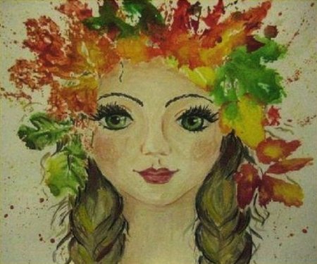 Шаблон девушка осень из листьев (48 фото)