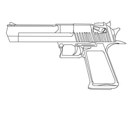 Чертеж пистолета Desert Eagle 50 cal